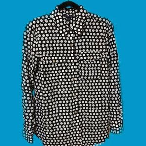 NWT Tommy Hilfiger black & white polka dot blouse